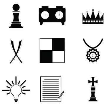 Chess icon set Stock Illustration