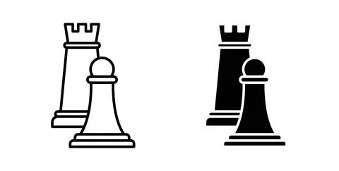 Chess icon symbol. Vector illustration pack in black color. Stock Illustration