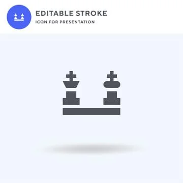 Chess icon vector, filled flat sign, solid pictogram isolated on white, logo  Stockillustratie