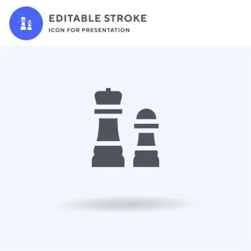 Chess icon vector, filled flat sign, solid pictogram isolated on white, logo  イラスト素材