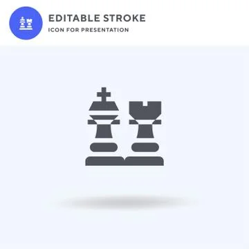 Chess icon vector, filled flat sign, solid pictogram isolated on white, logo Illustrazione stock