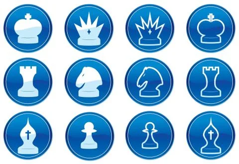 Chess icons set. Stock Illustration