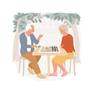 Chess players two man sitting and playing Vector Image