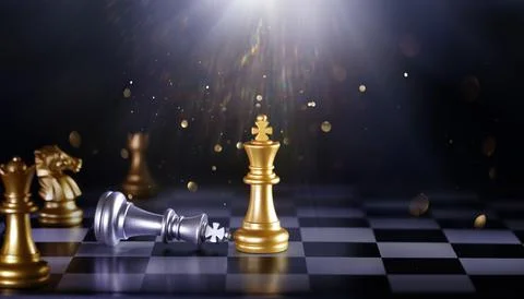 Chess King Beats And Win - Successful Business Strategy - Checkmate Stock Photos
