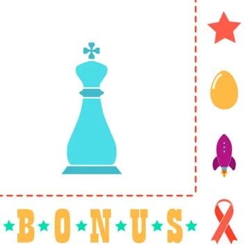 Chess king computer symbol Ilustración de archivo