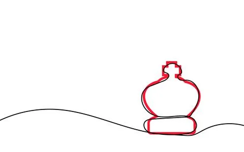 Chess king. Continuous one line drawing of chess king. Vector illustration. Stock Illustration