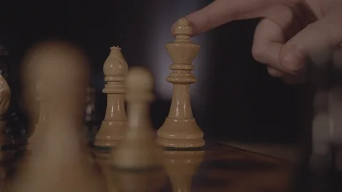 Chess King falling in Slow Motion Stock Footage 86972459