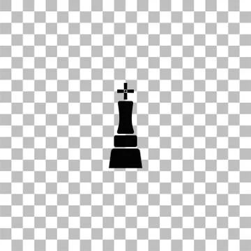 Chess king icon flat Stock Illustration