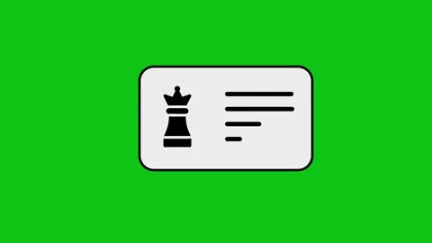 Chess king icon graphic with text lines appearing on a business card. Stockbeeldmateriaal 346496759