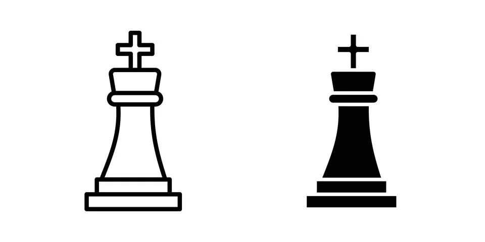 Chess king icon vector, symbol, logo illustrations Stock Illustration