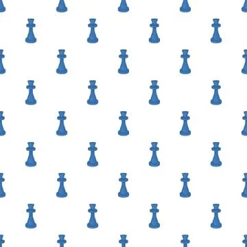 Chess king pattern, cartoon style Illustrazione stock