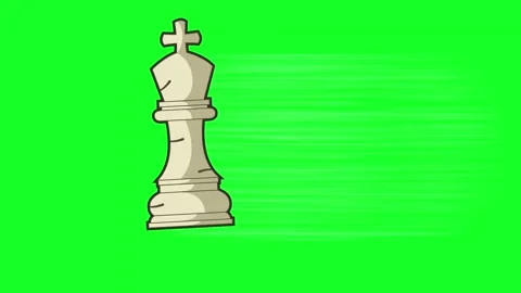 Chess king pawn with walking animation with green screen Stock Footage 315662948