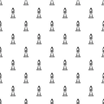 Chess king pieces seamless pattern white background Stock Illustration