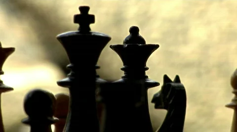 Chess King Queen radial dolly track Stock Footage