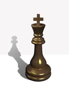 Chess king with the shadow of a pawn Illustrazione stock