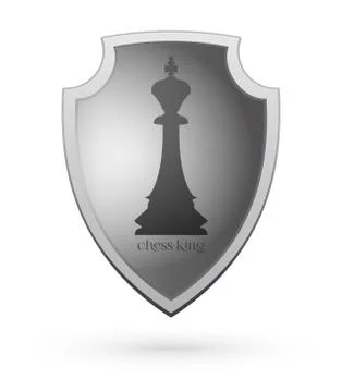 Chess king on a shield. Chess concept design Stock Illustration