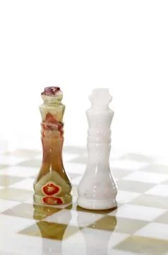 Chess Kings On White Foto stock