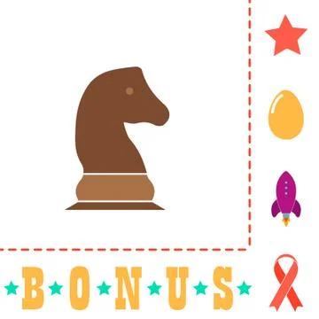 Chess knight computer symbol Stock Illustration