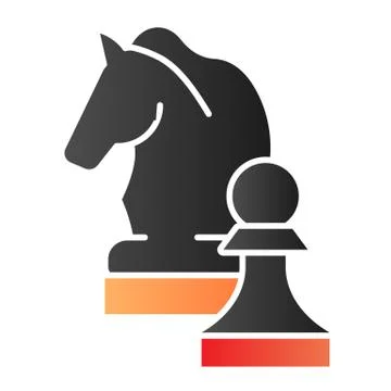 Chess knight flat icon. Chess horse color icons in trendy flat style. Equine Stock Illustration