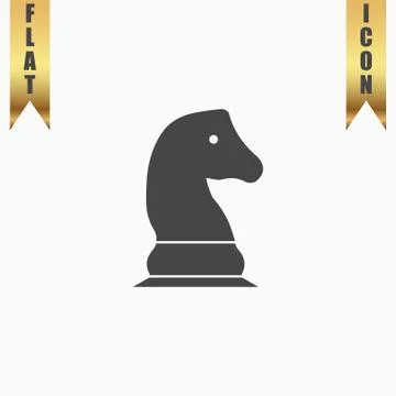 Chess knight icon Illustrazione stock