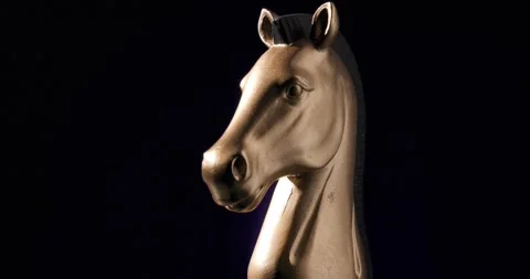 Chess knight , the master of stratify and movement with its unique L shaped Stock Footage 287937195