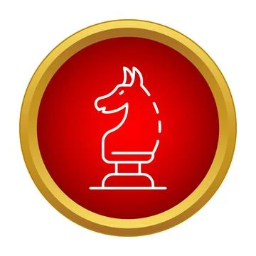 Chess knight piece icon symbolizing strategy and intelligence 스톡 일러스트