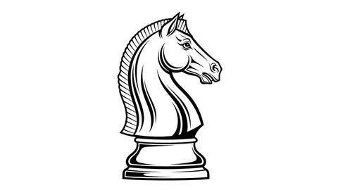 Chess knight piece Stock Illustration