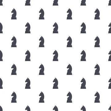 Chess knight piece repeating pattern seamless background Stock Illustration