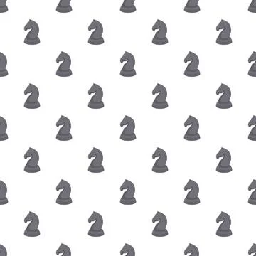 Chess knight piece repeating pattern background design Stock Illustration