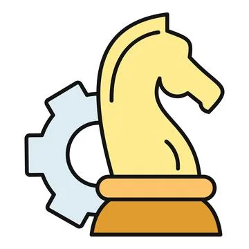 Chess knight piece representing strategy and business operations Stock Illustration