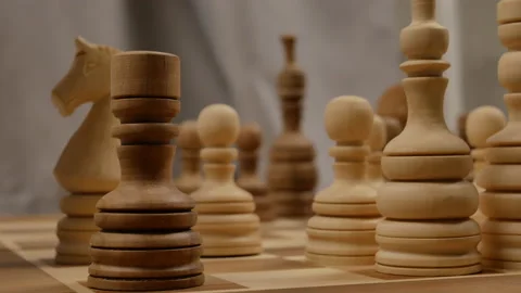 Chess knight returns to his main position Stock Footage 147071831
