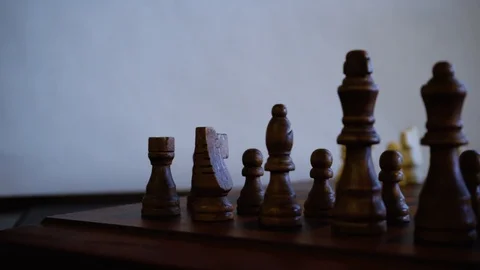Chess L to R Pan Black to White Dramatic Video stock 124336460