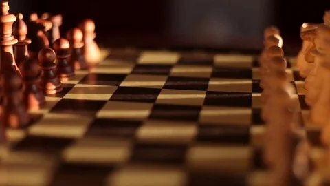 Chess on the light of sunset Stock Footage 84775238