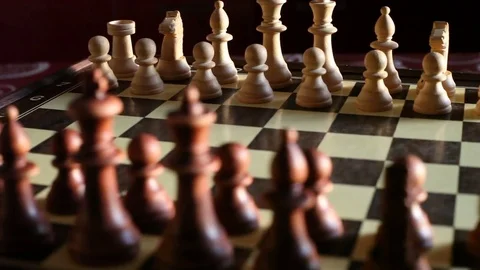 Chess on the light of sunset Stock Footage 85366799
