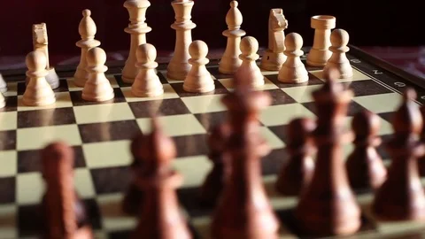 Chess on the light of sunset Stock Footage 85367412