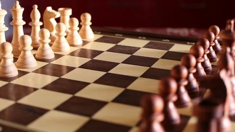 Chess on the light of sunset Stock Footage 85367696