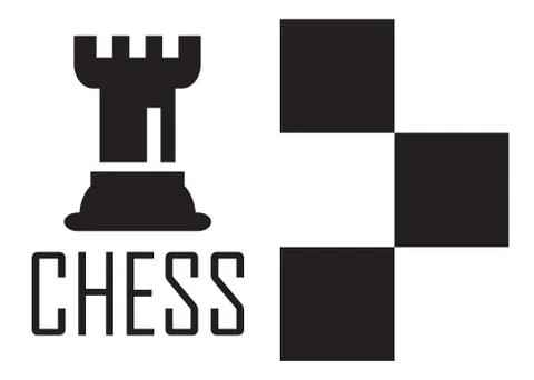 Chess Logo Concept with Checkerboard. Chess Vector Illustration. Stock Illustration