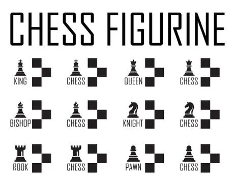 Chess Logo Concept Collection with Checkerboard. Chess Vector Illustration. Stock Illustration