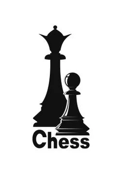 Chess logo concept design. Black and white icon Stock-Illustration