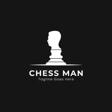 Chess Man Concept, Monogram Logo Template Stock Illustration
