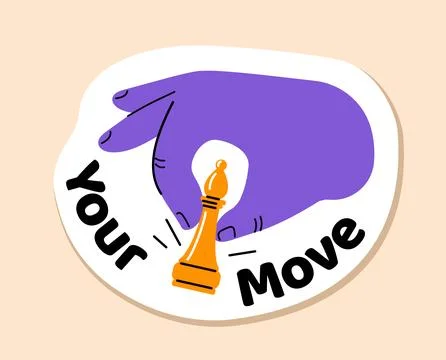 Chess Move Sticker Design. Vector illustration Stock Illustration