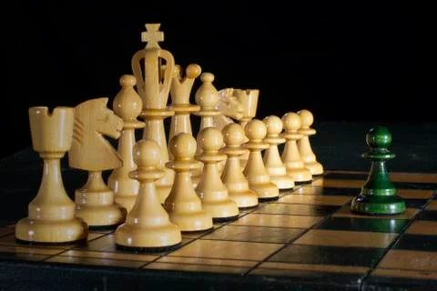 Chess: one against all, surrender Stock Photos