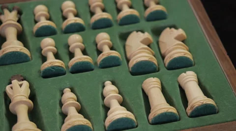 Chess. Open chess box. The close-up shot. 動画素材 40586598