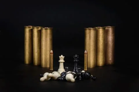 Chess or  weapon war game Stock Photos