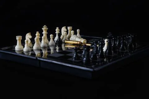 Chess or  weapon war game Stock Photos