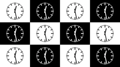 Chess Pattern with Ticking Clocks for Game Time Management 動画素材 264435211