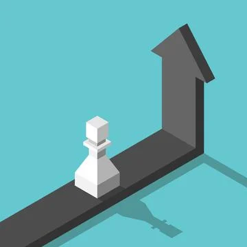 Chess pawn on arrow Stock Illustration