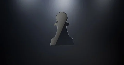 Chess Pawn Black 3d Icon Stock Footage 74312929