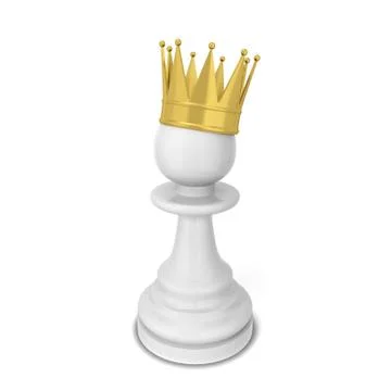 Chess pawn with a crown Stock Illustration