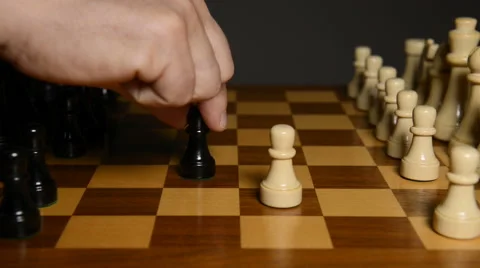 Chess pawn hit pawn Stock Footage 68843536